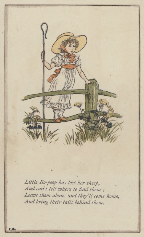 Malá Bo-peep ztratila svou ovečku (barva litho) od Kate (after) Greenaway