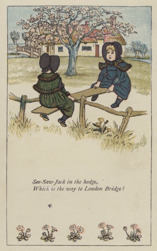 See-Saw-Jack v živém plotu (barva lito) od Kate (after) Greenaway