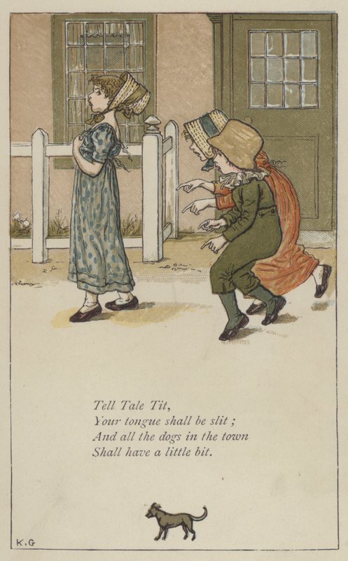 Tell Tale Tit (barevná lito) od Kate (after) Greenaway