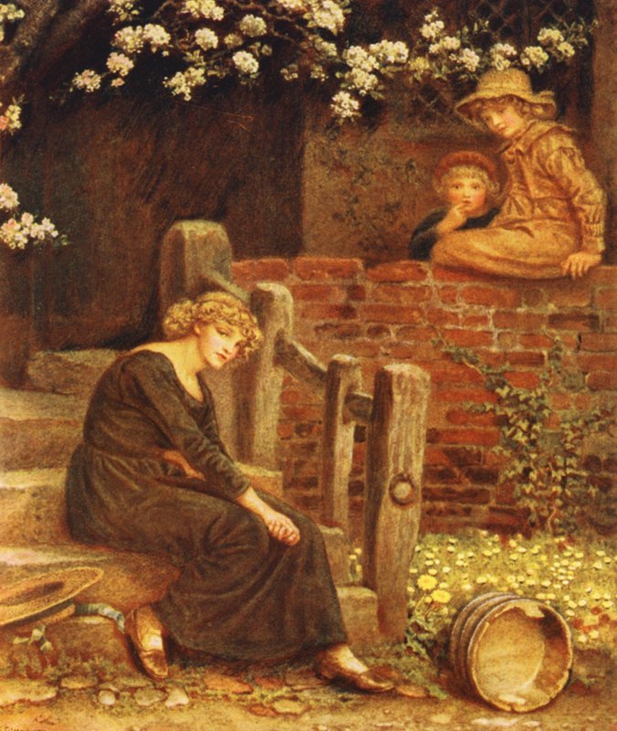 Pohádka o dívce a kbelíku s mlékem (barevná litografie) od Kate (after) Greenaway
