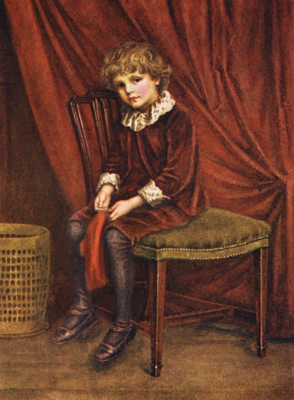 Červený chlapec (barevná litografie) od Kate (after) Greenaway