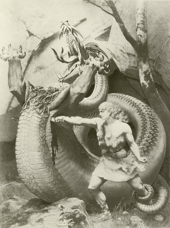 Siegfried, scéna II dějství vi (hlubotisk) od Konrad Dielitz
