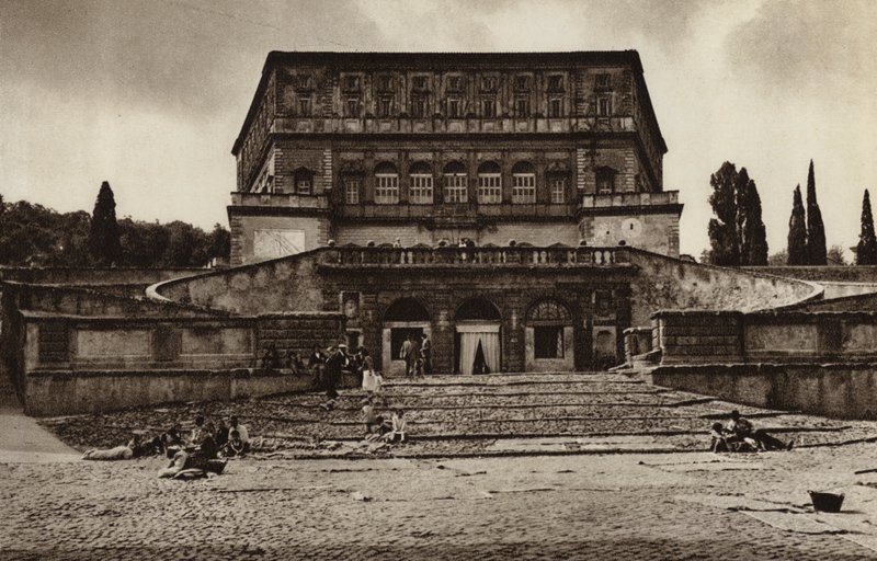 Itálie: Caprarola, Palazzo Farnese (černobílá fotografie) od Kurt Hielscher