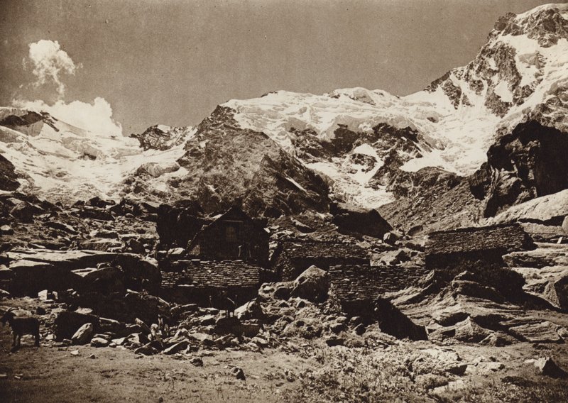 Itálie: Monte Rosa (černobílá fotografie) od Kurt Hielscher