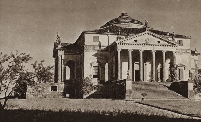 Itálie: Vicenza, Villa Rotonda (černobílá fotografie) od Kurt Hielscher