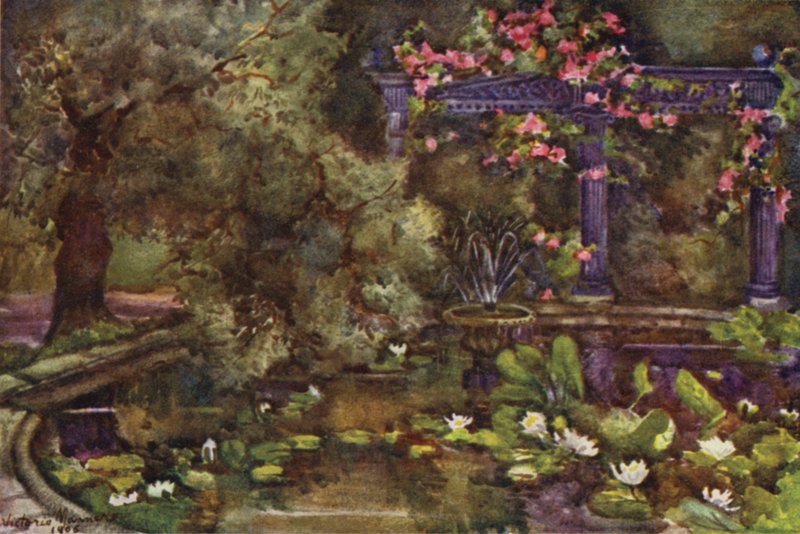 Zahrada sira Laurence Alma-Tademy, RA (barevná lito) od Lady Victoria Marjorie Harriet Manners