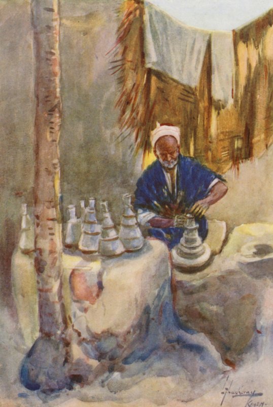 Lidé Egypta: Potter, Fokarani (barevná litografie) od Lance Thackeray