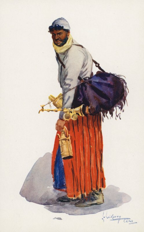 Lidé Egypta: Prodavač sirupu, Šarbatli (barevná litografie) od Lance Thackeray