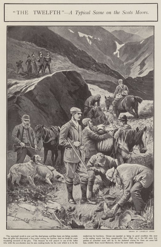 "Dvanáctý" - typická scéna na Scots Moors (litho) od Lancelot Speed