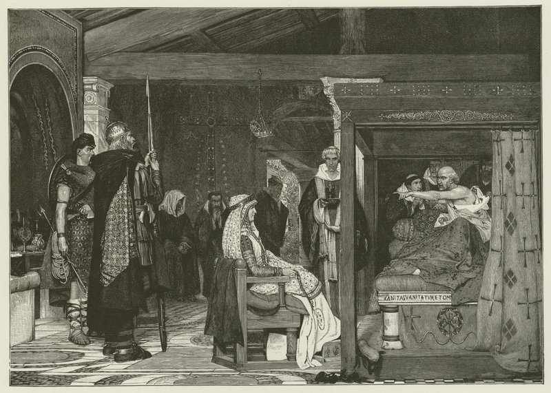 Fredegonde u smrtelné postele Praetextatus od Lawrence Alma Tadema