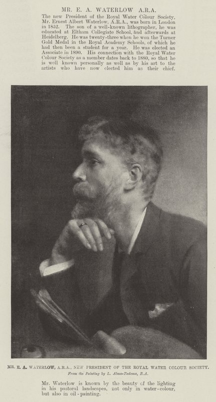 Pan E. A. Waterlow, ARA, nový prezident Královské společnosti pro akvarel od Lawrence Alma Tadema