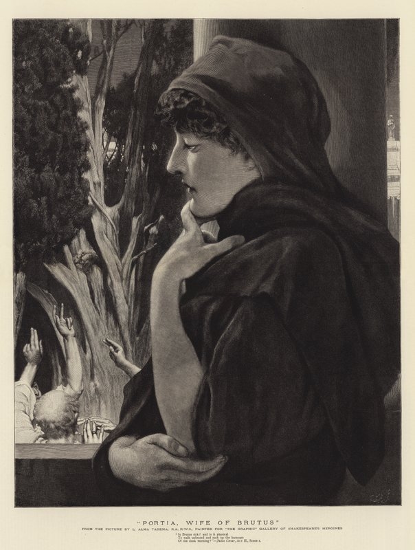 Portia, manželka Bruta od Lawrence Alma Tadema