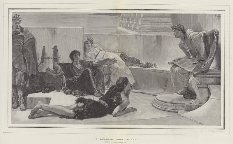 Čtení z Homera od Lawrence Alma Tadema