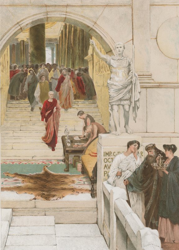Čekání na audienci s Agrippou (chromolitho) od Lawrence Alma Tadema