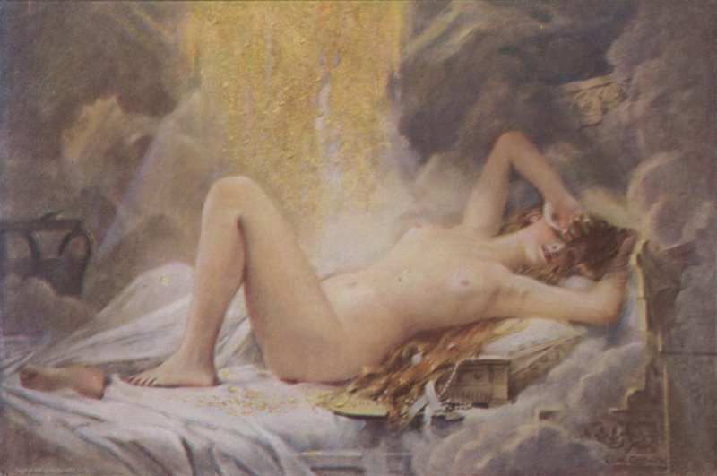 Danae a sprcha zlata od Leon Francois Comerre
