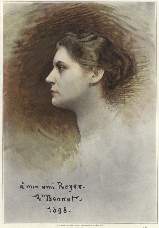 Studie na profil Rose Caronové od Leon Joseph Florentin Bonnat