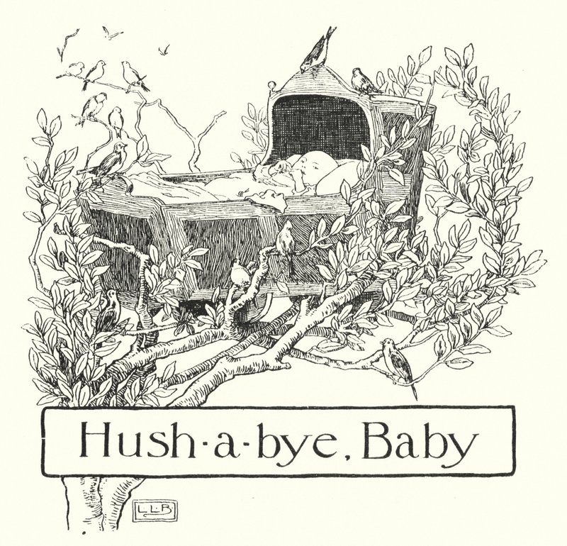 Hush-a-bye, baby, na vrcholku stromu (rytina) od Leonard Leslie Brooke