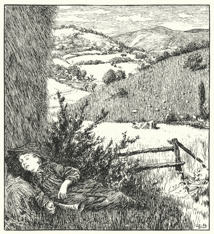 Chlapče modrý, pojď, rozstřel svůj roh (rytina) od Leonard Leslie Brooke