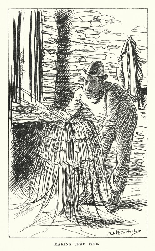Výroba krabích hrnců (litografie) od Leonard Raven-Hill