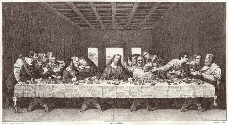 Poslední večeře od Leonardo da after Vinci