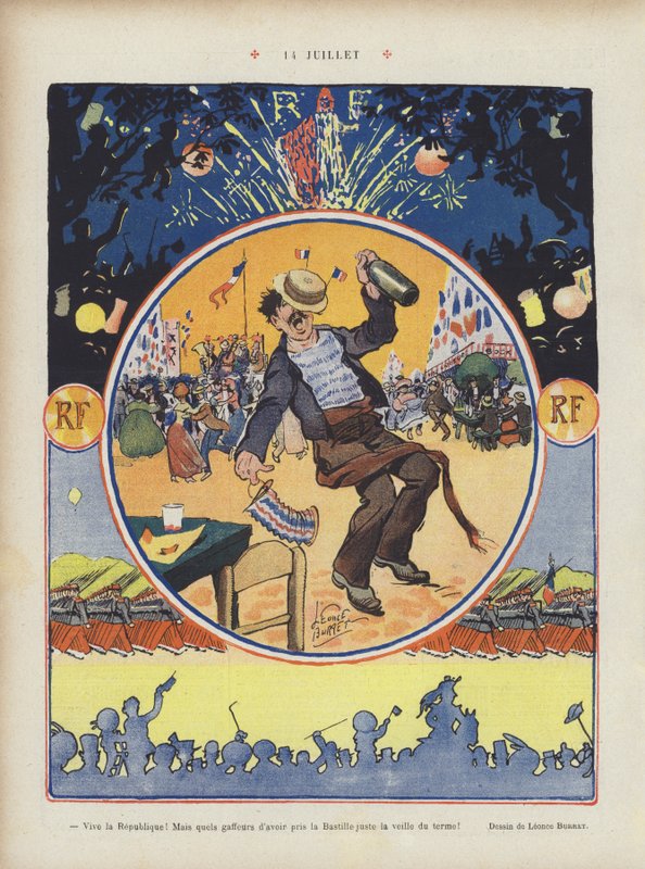 14. července. Ilustrace pro Le Rire od Leonce Burret