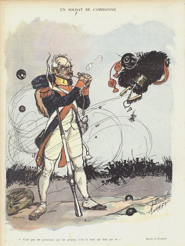 Voják z Cambronne. Ilustrace pro Le Rire od Leonce Burret
