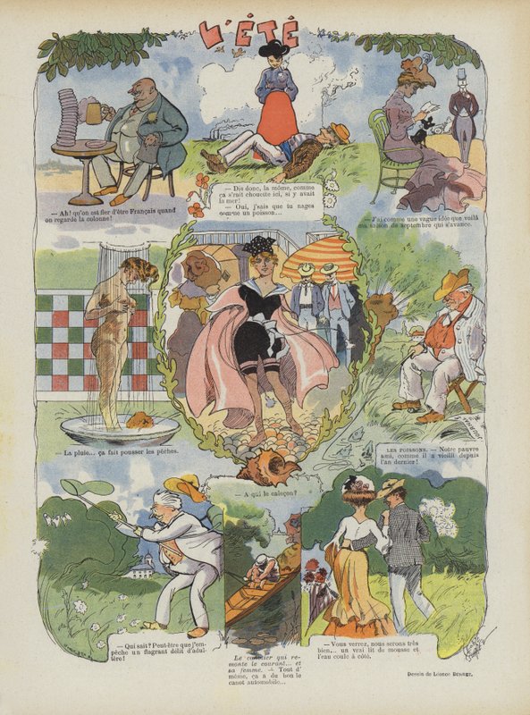 Léto. Ilustrace pro Le Rire od Leonce Burret