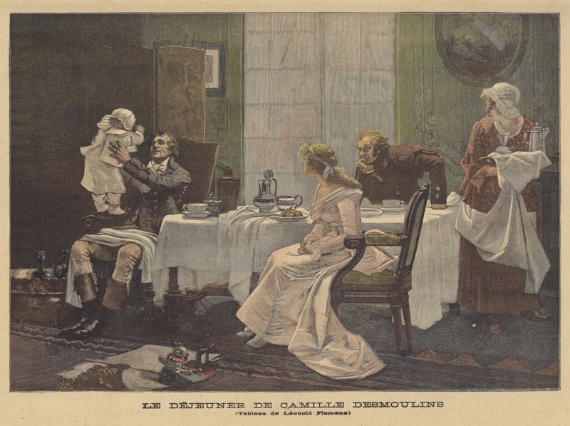 Oběd Camille Desmoulins od Leopold Flameng