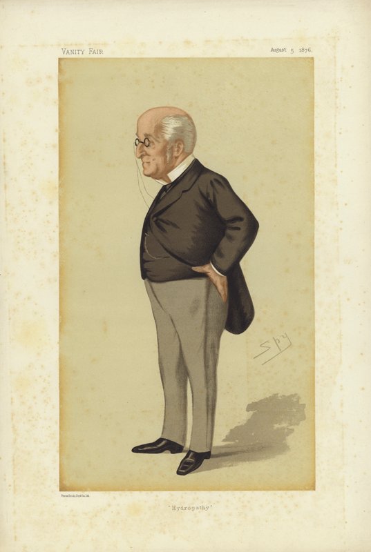 James Manby Gully, MD, Hydropatie, Vanity Fair Cartoon (barevné lito) od Leslie Matthew Ward