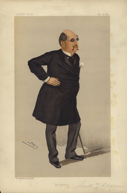 Sir William Tindal Robertson, Brighton, karikatura Vanity Fair (barevné lito) od Leslie Matthew Ward