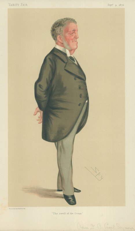 Admirál Frederick Beauchamp Paget-Seymour, Vzdouvání oceánu, 9. září 1876, karikatura Vanity Fair od Leslie Matthew Ward