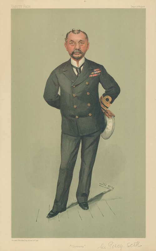 Kapitán Percy Scott, Gunnery, 17. září 1903, karikatura Vanity Fair od Leslie Matthew Ward