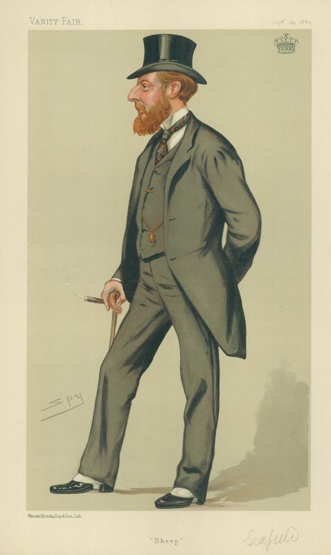 Earl of Seafield, Sheep, 29. září 1883, karikatura Vanity Fair od Leslie Matthew Ward