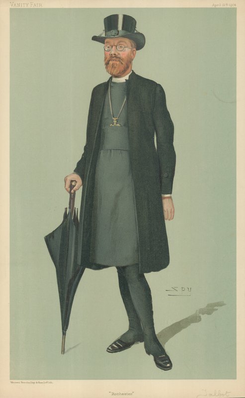 Edward Talbot, biskup z Rochesteru, Rochester, 21. dubna 1904, karikatura Vanity Fair od Leslie Matthew Ward