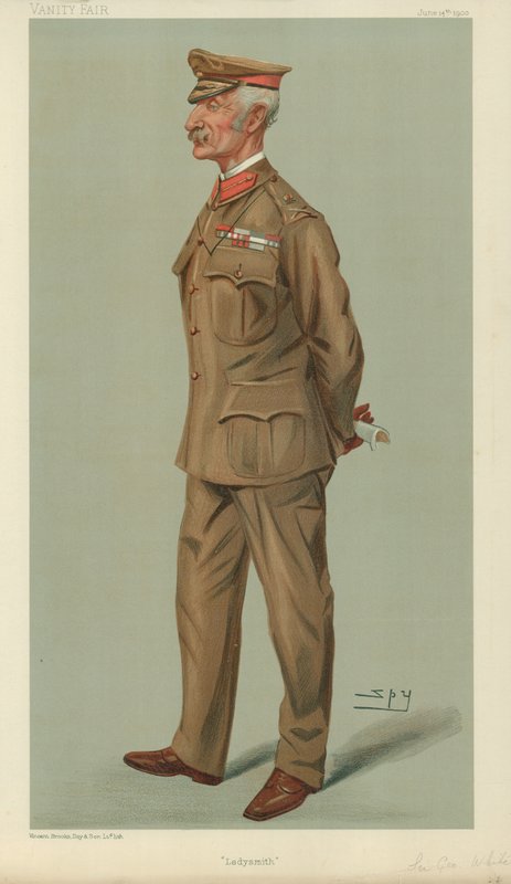 Generál Sir George Stuart White, Ladysmith, 14. června 1900, karikatura Vanity Fair od Leslie Matthew Ward