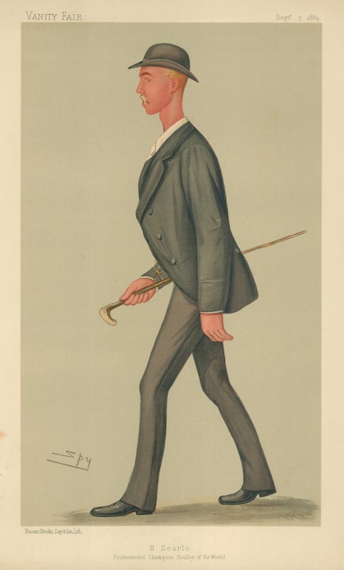 Henry Searle, profesionální šampion Sculler of the World, 7. září 1889, karikatura Vanity Fair od Leslie Matthew Ward