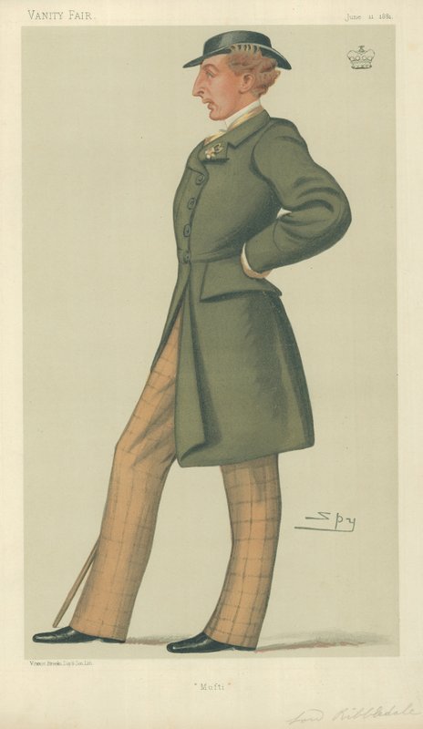 Lord Ribblesdale, Mufti, 11. června 1881, karikatura Vanity Fair od Leslie Matthew Ward