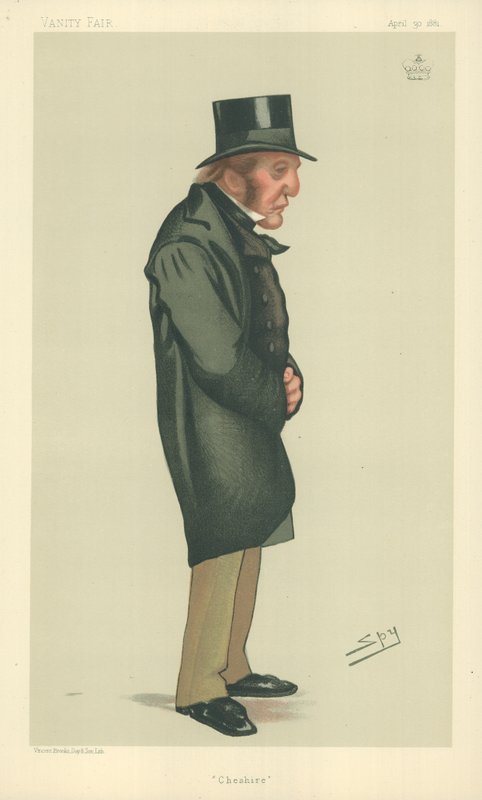 Lord Tollemache, Cheshire, 30. dubna 1881, karikatura Vanity Fair od Leslie Matthew Ward
