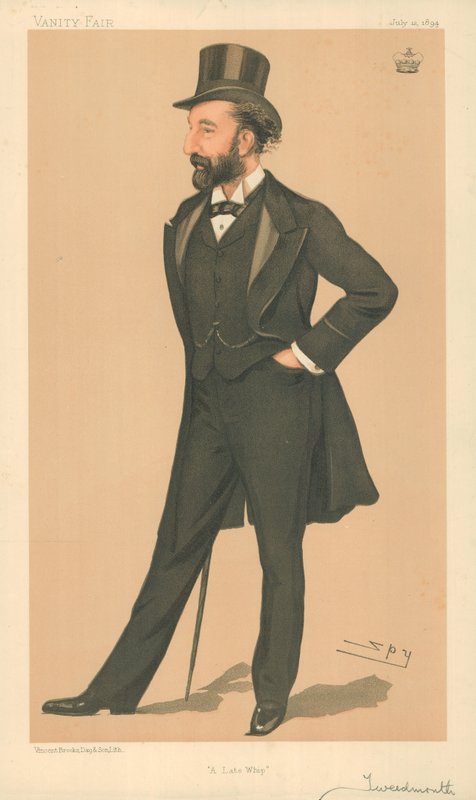 Lord Tweedmouth, Pozdní bič, 12. července 1894, karikatura Vanity Fair od Leslie Matthew Ward