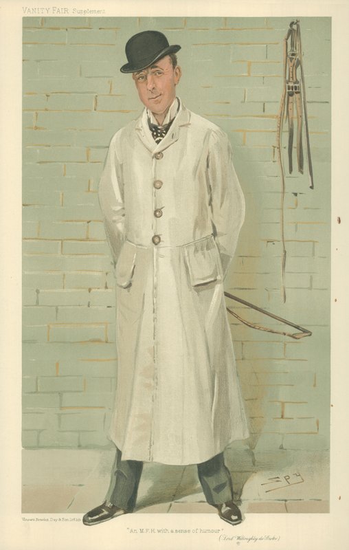 Lord Willoughby de Broke, MFH se smyslem pro humor, 26. prosince 1885, karikatura Vanity Fair od Leslie Matthew Ward