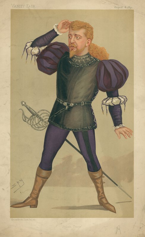 M Jean de Reszke, polský tenor, 8. srpna 1891, karikatura Vanity Fair od Leslie Matthew Ward