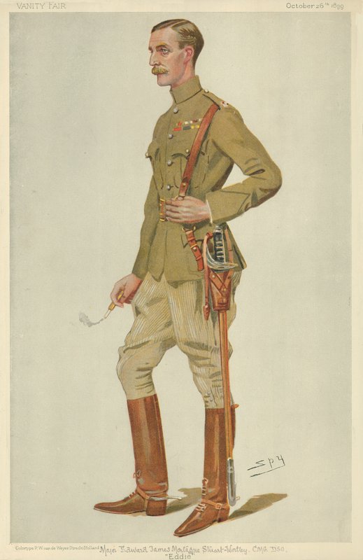 Major Edward James Montagu Stuart-Wortley, Eddie, 26. října 1899, karikatura Vanity Fair od Leslie Matthew Ward