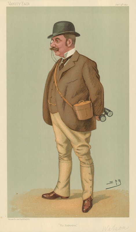 Pan Alfred Edward Thomas Watson, The Badminton, 14. ledna 1897, karikatura Vanity Fair od Leslie Matthew Ward