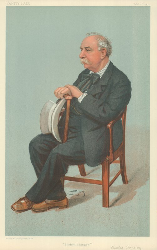 Pan Charles Santley, student a zpěvák, 27. února 1902, karikatura Vanity Fair od Leslie Matthew Ward
