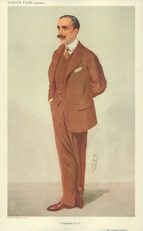 Pan Douglas Vickers, Brightside DV, 30. prosince 1909, karikatura Vanity Fair od Leslie Matthew Ward
