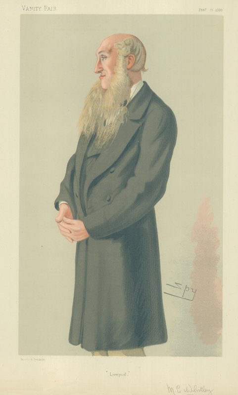 Pan E Whitley, Liverpool, 21. února 1880, karikatura Vanity Fair od Leslie Matthew Ward