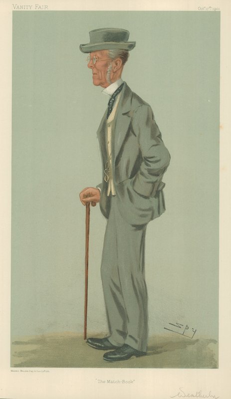 Pan Edward Weatherby, Kniha zápasů, 17. října 1901, karikatura Vanity Fair od Leslie Matthew Ward