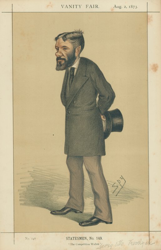 Pan George Otto Trevelyan, The Competition Wallah, 2. srpna 1873, karikatura Vanity Fair od Leslie Matthew Ward