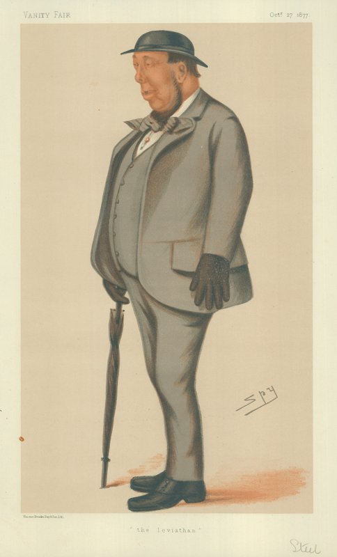 Pan Henry Steel, Leviatan, 27. října 1877, karikatura Vanity Fair od Leslie Matthew Ward