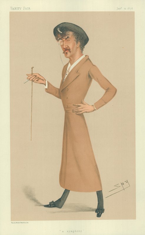 Pan James Abbott McNeill Whistler, Symfonie, 12. ledna 1878, karikatura Vanity Fair od Leslie Matthew Ward